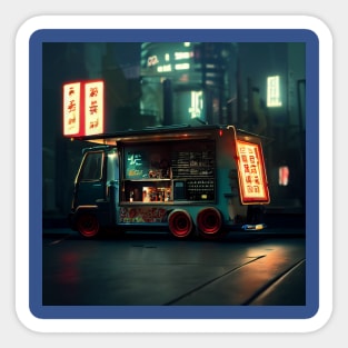 Cyberpunk Tokyo Ramen Food Truck Sticker